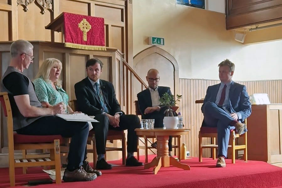 Falkirk Labour candidate for Falkirk Euan Stainbank at the campaign's first hustings in Brighton's Parish Church (Monday 25th June, 2024)